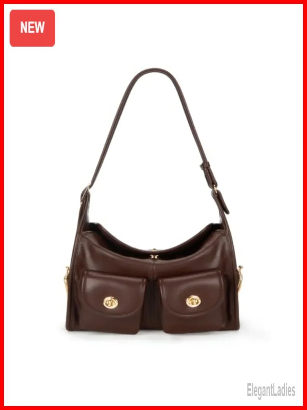 Turn Lock Hobo Shoulder Bag for Women Large Multi-Pocket Tote Crossbody Faux